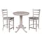 International Concepts 30 in. Round Pedestal Gathering Height Table with 2 Counter Height Stools K09-30RT-S6172-2 - alternate 3